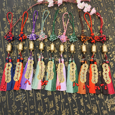 Pure Copper Rotary Tube Six Words Mantra Hanging Qing Dynasty Five Emperors' Coins Gossip Two-Color Rotary Tube Automobile Hanging Ornament Copper Gourd in Stock Wholesale