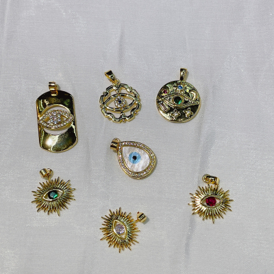 Copper Zircon Necklace Pendant Turkish Devil's Eye Accessories
