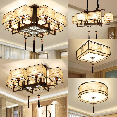 New Chinese Style LED Ceiling Light Atmospheric Chinese Style Lamp in the Living Room Creative and Classical Cozy Dining Room Bedroom Study Lighting