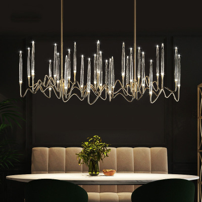 American Style Chandelier Restaurant Light Luxury Super Long Bar Modern Minimalist Artistic Design Minimalist Creative Candlestick Lamps