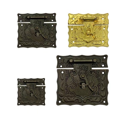 Medium Wooden Box Lock Brand Retro Lock Catch for Gift Box Red Wine Box Buckle Accessories Alloy Hook Lock Wooden Box Metal Panel