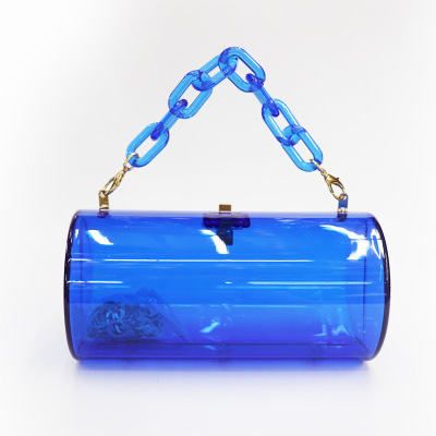 Transparent Acrylic Chain round Bag Jelly Color Western Style Shoulder Messenger Bag Acrylic Bag