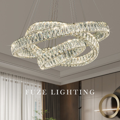Italian-Style Light Luxury Crystal Chandelier Designer Post-Modern Simple Lamp in the Living Room Hall Fashion Elegant Bedroom Dining-Room Lamp