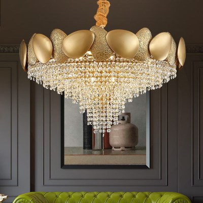 Post-Modern Light Luxury Crystal Chandelier Villa Club Hotel Living Room Restaurant Bedroom Showroom Designer Lamps