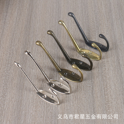 Zinc Alloy Single Antique Color Clothes Hook Door Bathroom Curtain Hook Wardrobe Wall Zinc Alloy