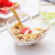 Transparent Glass Love Bowl Creative Heart-Shaped Golden Trim Hammered Pattern Glass Salad Bowl Fruit Dessert Meal