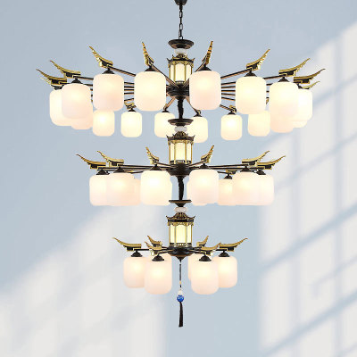 New Chinese-Style Chandelier Simple and Elegant Dining Room/Living Room Home Decorative Lamp Chinese Style Creative Hotel Lobby Chandelier
