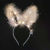 New Shiny Feather Rabbit Ears Luminous Headband Plush Gold Silk Cat Ears Headband Stall Toy Promotional Gifts