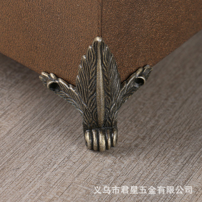 Factory Direct Sales Antique Antique Foot Tiger Foot Wooden Box Alloy Foot Furniture Foot Decorative Foot Four-Side Cabinet Foot