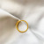 Sansheng Sanshi Solid Simple Bracelet Ring Bag 18K Golden Ancient Law Heritage Alluvial Gold Glossy Ring Rings Korean Style Couple