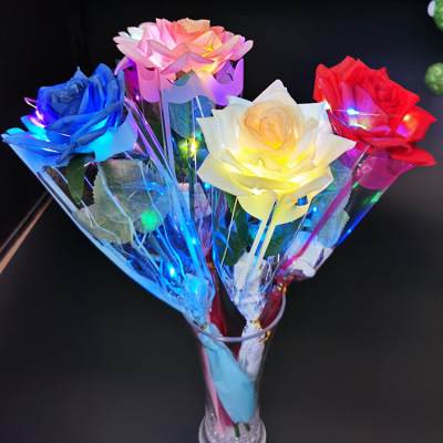 Activity Decorations Simulation Luminous Rose Valentine's Day Gift Led Rose Gift Stall Night Market