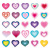 50 Pieces Valentine's Day Heart Graffiti Stickers Fresh Stickers DIY Skateboard Mobile Phone Luggage Stickers Waterproof