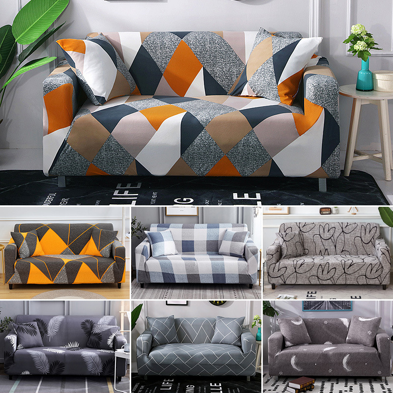 爆款跨境出口牛奶丝沙发套弹力全包印花组合沙发套罩全盖通用
