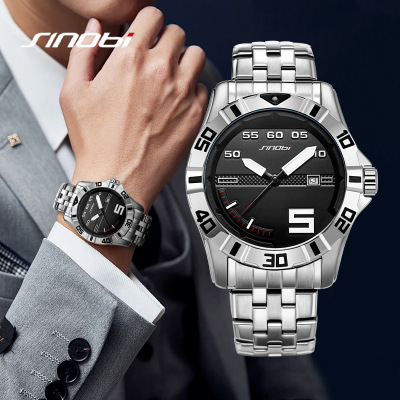 Sinobi Men's Watch Business Fashion Atmospheric Calendar Waterproof Stainless Steel Watch Men's Cross-Border Wholesale Delivery 1251