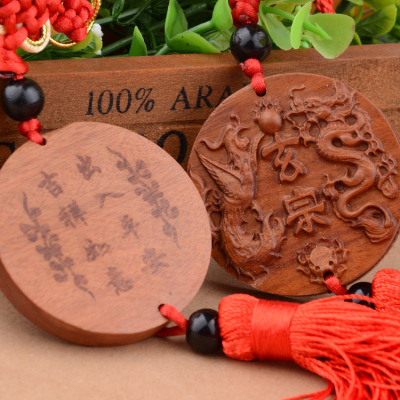 Zhonggong Craft Car Accessories Ornaments Wooden Car Pendant
