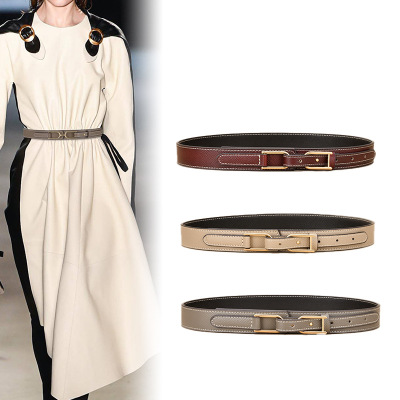 New Women's Belt Decorative Fashion Girdle with Dress Tight Waist Leather Belt Wide Waist Seal Belt Wholesale