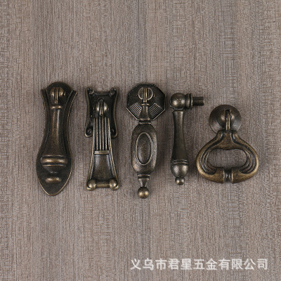 Door Handle Bronze round Small Door Ring Auxiliary Head Ring Door Cymbals Antique Retro Chinese Style Handle