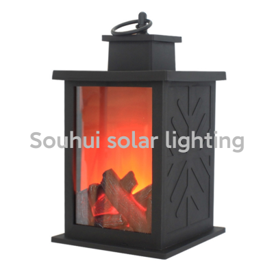 Simulation Charcoal Flame Fireplace Storm Lantern Charcoal Flame Storm Lantern Led Crafts Decoration Candlestick Fire Charcoal Storm Lantern