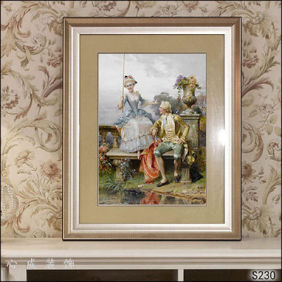 Classical European Style Aluminum Alloy Baked Porcelain Spot Drill Hallway Living Room Sofa Background Wall Study Corridor Paintings Wallpaper