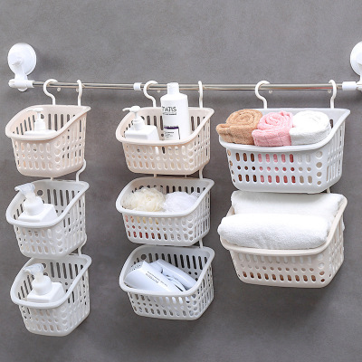 Hanging Storage Basket Bathroom Hanging Basket Household Plastic Kitchen Bathroom Bath Basket Storage Basket Wall Hanging Storage Basket