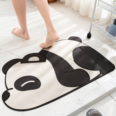 Cartoon Toilet Door Mat Non-Slip Floor Mat Carpet Home Bathroom Absorbent Floor Mat Toilet Door Quick-Drying Soft Mat