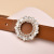 New Women's Belt Inlaid Bright Crystal Square Buckle Decorative Band All-Match Women's Leather Smooth Buckle Belt Wholesale