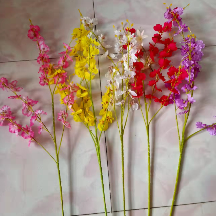 单支蝴蝶兰 长杆婚庆家居装饰仿真花 义乌人造花外贸厂家