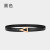 Genuine Cowhide Belt Women's Retro Triangle Buckle Pressure Line Edge Belt Women's Simple Temperament Cowhide Solid Color Decoration Women's Belt