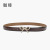 Women's French-Style Pearl Inlaid Smooth Buckle Cowhide Belt Decorative Dress Pants All-Matching Genuine Leather Belt