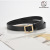 Non-Hole Square Buckle Leather Belt Summer Casual Pure Cowhide Women's Belt Women's Belt Lazy Belt Factory Direct Supply