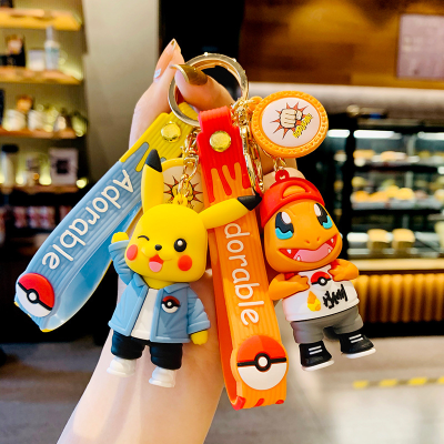 One Piece Dropshipping Cartoon Fashion Pikachu Pendant Schoolbag Pendant Cute Doll Puppet Psyduck Car Keychain