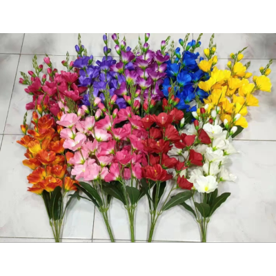 5 Fork Gladiolus Artificial Flower Home Artificial Flowers Flower Arrangement Foreign Trade Silk Flower Wholesale