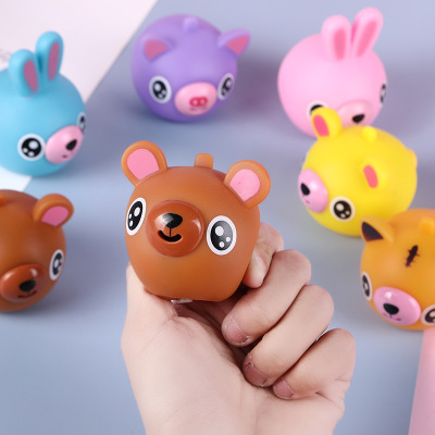 PVC Sound-Making Tongue-Spitting Doll Pinch Cute Animal Funny Squeeze Vent Toy Sound-Making Doll Gift