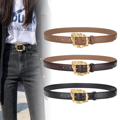 New Retro Leather Belt Women's Accessories Decorative Chic Chanel-Style Waist Seal Female All-Matching Jeans Belt Women's Belt