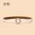 New Women's Belt Inlaid Bright Crystal Square Buckle Decorative Band All-Match Women's Leather Smooth Buckle Belt Wholesale