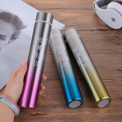Student Couple Water Cup Goddess Anti-Wolf Cup Creative Gradient Color 304 Stainless Steel Thermos Cup Gift Wholesale