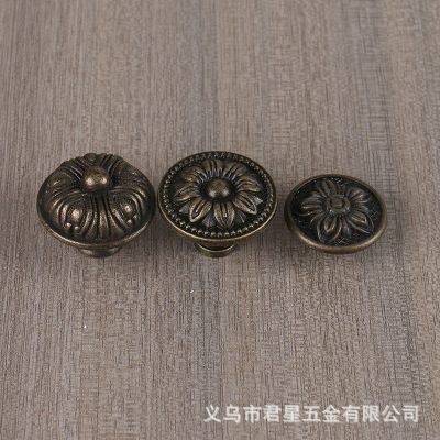 Single Hole Handle Handle Drawer Shoe Cabinet Flower Handle Decoration Bronze Handle Retro American Cabinet Door