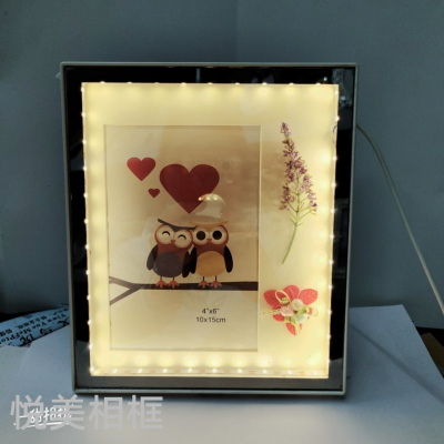 Glass Crystal With Light Magic Mirror Led Photo Frame