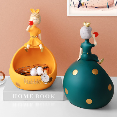 Creative Bubble Girl Storage Entrance Decoration Practical Mobile Phone Decorations Housewarming Birthday Wedding Gifts