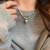 Titanium Steel Niche Design Geometric Three-Dimensional Inverted Triangle Necklace Men and Women Simple Letter Tag Sweater Sweater Chain