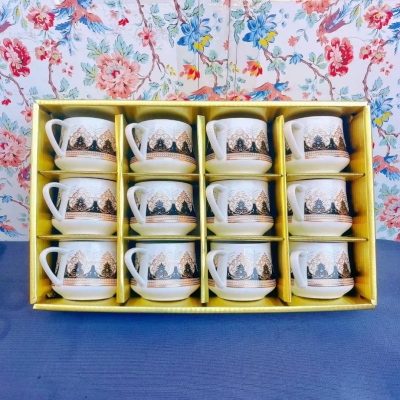 Jingdezhen Ceramic Cup Dish Coffee Set Set 6 Cups 6 Plates 12 Coffee Set Foreign Trade New