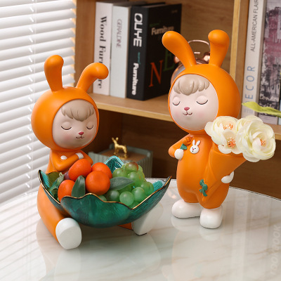 Creative Cute Rabbit Baby Set Practical Home Decoration Resin Crafts Modern Minimalist Housewarming