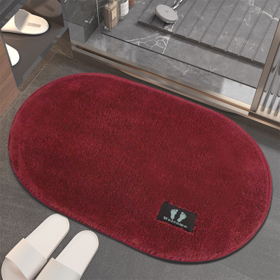 Oval Non-Slip Simple Absorbent Floor Mat Toilet Bedroom Cushions Quick-Drying Plush Bathroom Fluff Doorway Carpet rug
