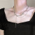 Special-Interest Design Irregular Pin Moonstone Stitching Necklace Female Ins High-Grade Light Luxury Sweet Cool Clavicle Chain