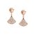 Small Skirt Stud Earrings Female Baby's Fritillary Fan Diamond-Embedded Chalcedony Agate CNC Seiko High Version Non-Fading Earrings