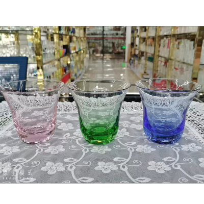 Popular Recommended Thick Bottom with Color Fork Crystal Glasses