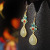 Yuexin S925 Sterling Silver Hetian Jade Small Flower Southern Red Agate Personalized Women's Gold-Plated Earrings Earrings Color Matching Earrings