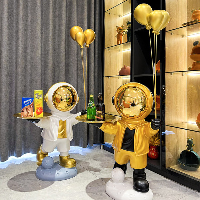 Creative Large Balloon Astronaut Landing Piggy Bank Decorations Living Room Welcome Tray Storage Home Decorative Gift