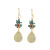 Yuexin S925 Sterling Silver Hetian Jade Small Flower Southern Red Agate Personalized Women's Gold-Plated Earrings Earrings Color Matching Earrings