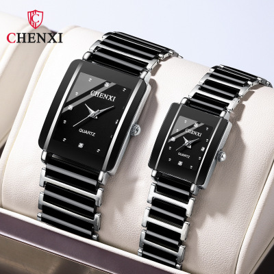 Chenxi Chenxi Popular Square Couple's Watch Women's Men's Watch Wholesale Ceramic Cross-Border Foreign Trade Fashion Quartz Watch